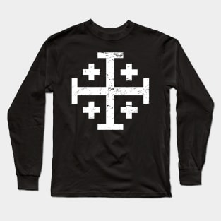 Templar Cross Of Jerusalem | Renaissance Festival Design Long Sleeve T-Shirt